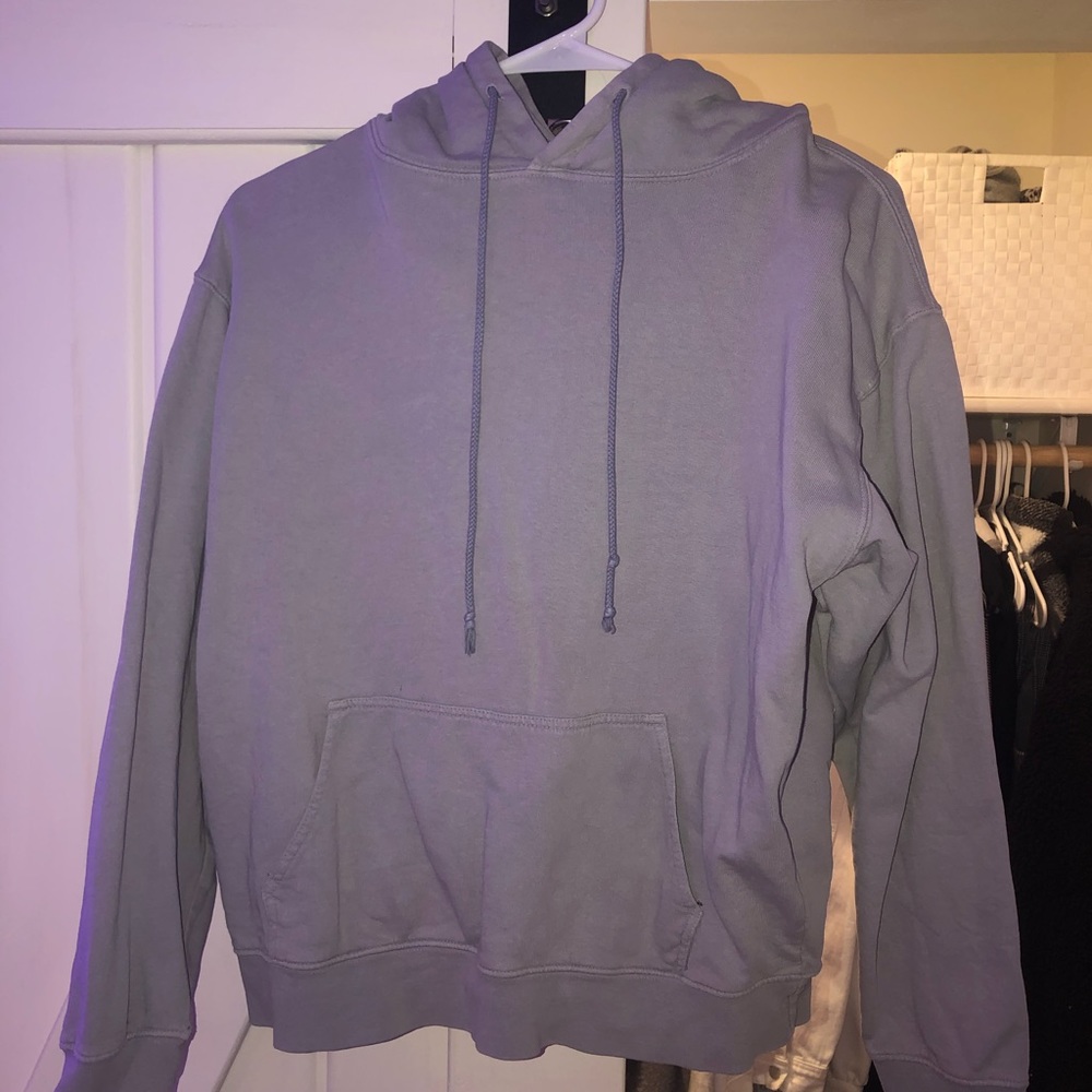 blue grey hoodie